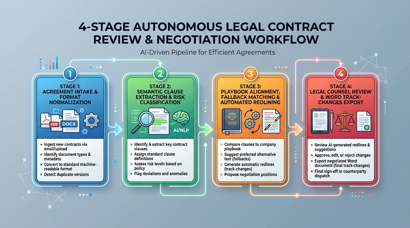 Autonomous Legal Contract Review with Multi-Agent Workflows System Flowchart