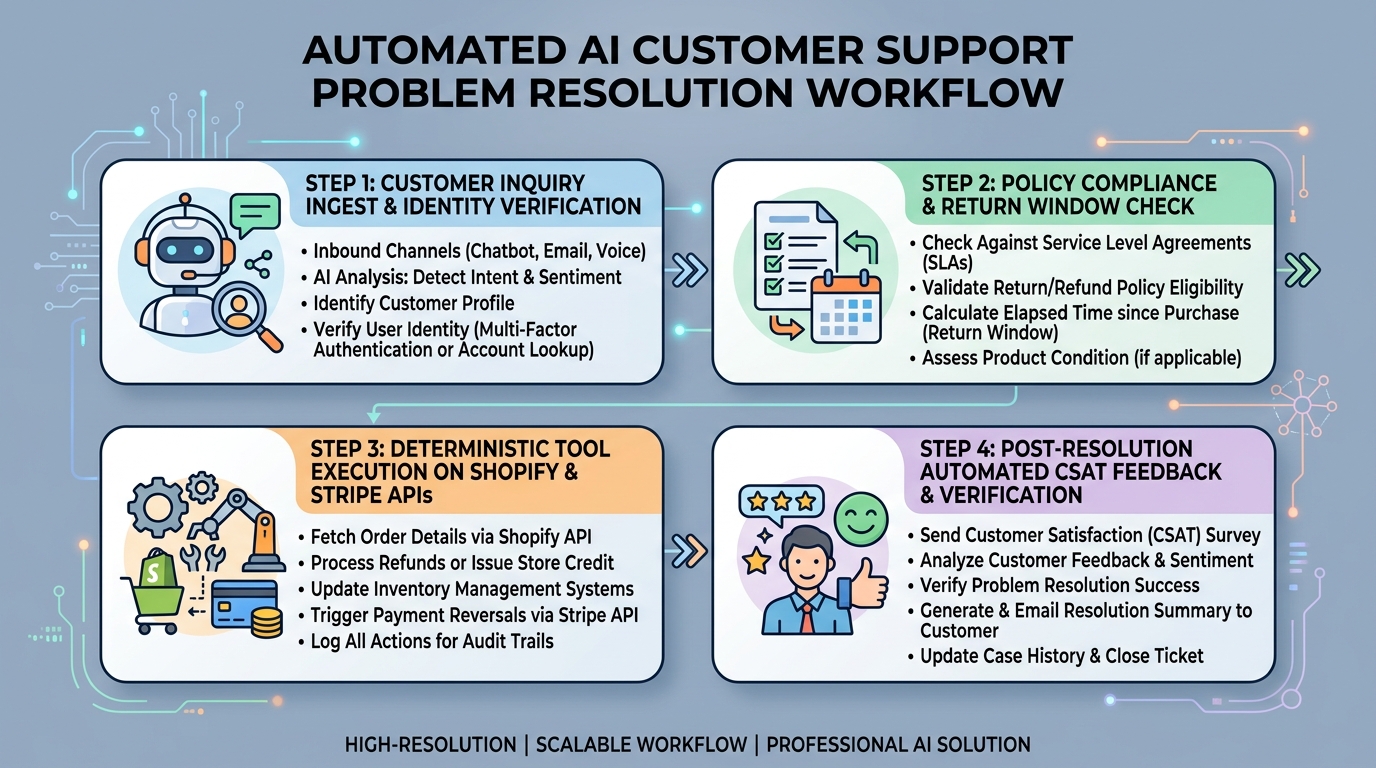 AI Customer Support Agents That Actually Solve Problems System Flowchart