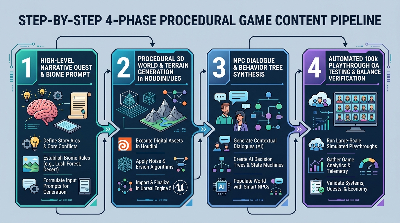 Multi-Agent Collaboration in Autonomous Game Development System Flowchart